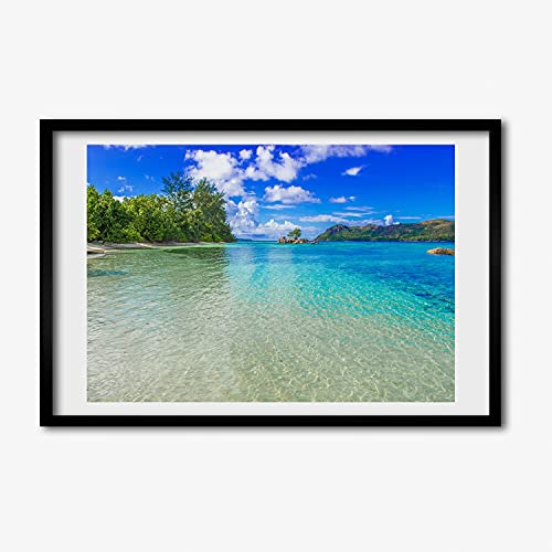 Affiche cadre en bois Tulup 60x40 tableau moderne décoration murale plage