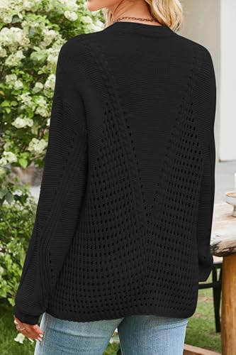 Image of Cakulo Womens Crochet Fringe Cardigan Sweaters Oversized Lightweight Fall Open Front Cable Knit Cardigans 2025