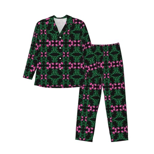 Pyjama homme lotus Namaste en coton doux ensemble nuit à manches longues