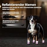 Muecleao Hundeschuhe Pfotenschutz, 4 Stück Wasserdicht Anti-Rutsch Hundestiefel mit Rutschfester Sohle und reflektierendem Klettverschluss, Hunde Schuhe für kleine, Mittlere und Große Hunde (Rosa, S)