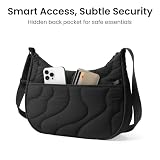 Lekka torba na tablet T34, Czarny, Medium, Pufiasta torba crossbody
