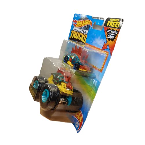 Image of Hot Wheels Monster Trucks Hotwheels Monster Trucks Motosaurus, Includes Free Die Cast Car [Teal], Kid