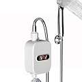Tankless Water Heater, Electric Instant Hot Water Heater for Shower, 2100W On Demand Rapid Heating, Mini Portable Water Heater for Bathroom, LCD Digital Display