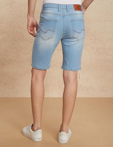 Image of Amazon Brand - Symbol Men's Cotton Rich Stretchable. Regular Fit Denim Shorts