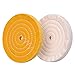 Polishing Wheel for Bench Grinder Buffing Wheel 8 inch White (70 Ply) & Yellow (42 Ply) for Buffer Polisher with 5/8 Inch Arbor Hole 2 PCS
