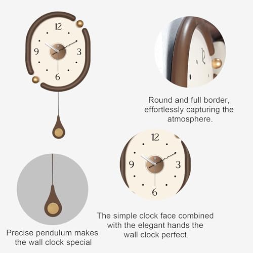 Reloj de Pared Analógico de Madera 14 Pulgadas Diseño Moderno miniatura 3
