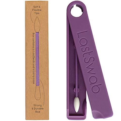 LastSwab Beauty Reusable Cotton Buds for Makeup Removal - Monk Seal Purple - Environmentally Friendly Q-tip - Cotton Swabs - Original Kickstarter Product