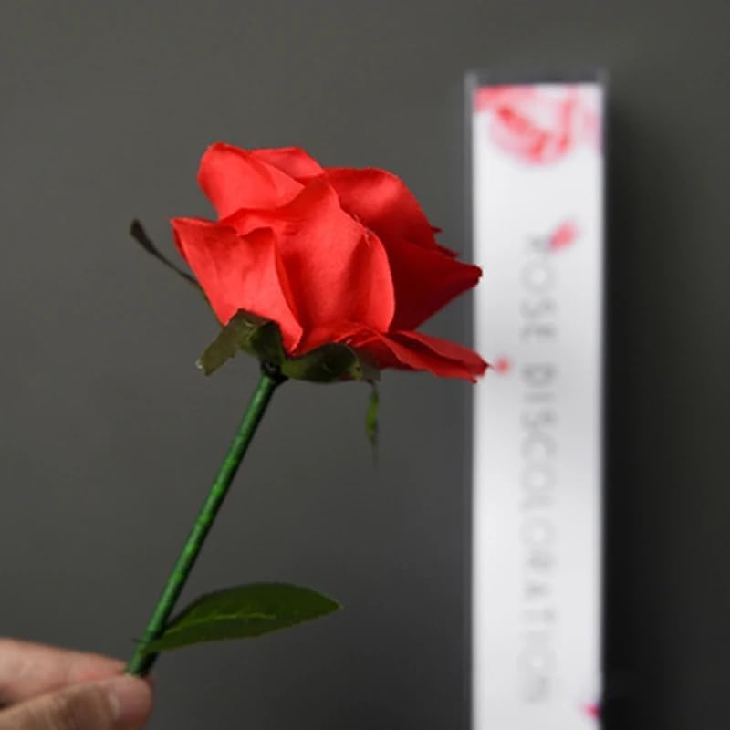 SUMAG Roses Discoloration Magic Tricks Color Change Rose Flower Stage Illusions Gimmicks Flower Appear Vanish Props for Magicians