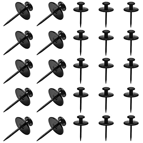 Image of Double Headed Picture Hangers Nails, Thumb Tacks Decorative, Push Pin Wall Nails, Photo Hanging Hook Pins, Small Thumb Tacks for Home Office, Drywall, Classroom，25 Pcs(Black)