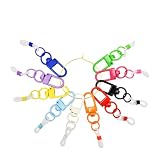 10 PCS Mini Coloured Pen Clips，Badge Reel Pen for Lanyard，Silicone Pen Holder with Lobster Clasp, Nurse Badge Accessories(Silicone Sleeve Fits Pens Diameter 0-20 mm) (Colorful lobster clasps, 10 PCS)