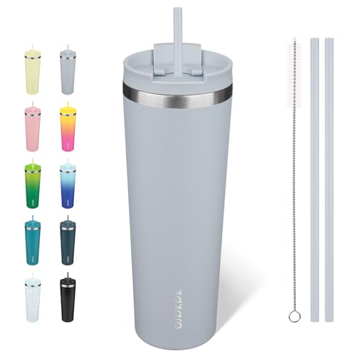 Image of BJPKPK 30 oz Coffee Tumbler with Straw, Insulated Stainless Steel Cup