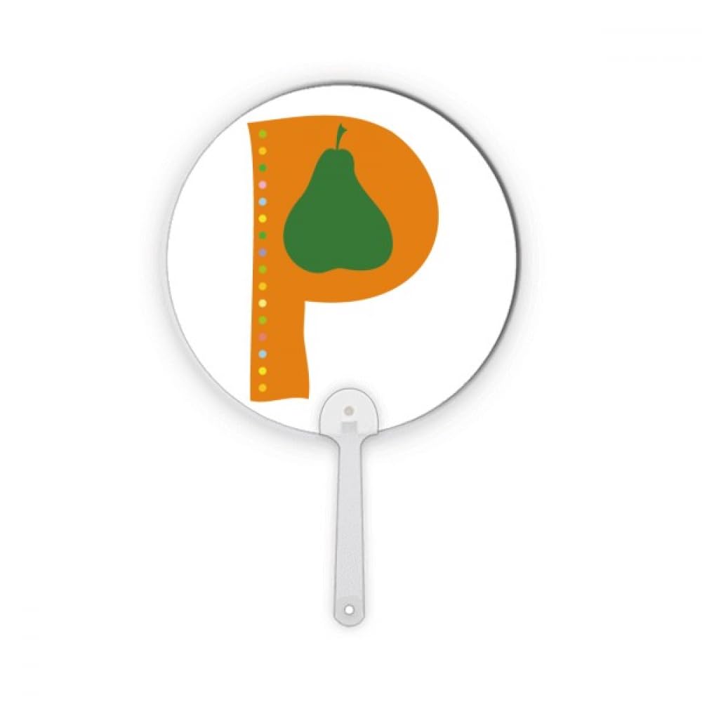 Éventail Rond en Plastique P Alphabet Poire Motif Fruits Décoration Artisanat