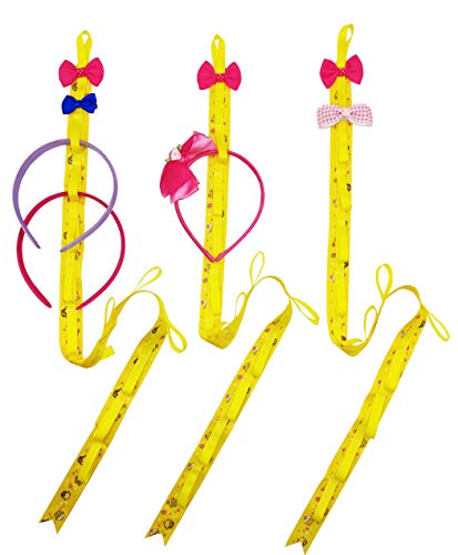 Hixixi 3 PCS 32" Long Ribbon Headband Hair Clip Hair Bow Holder Storage Organizer for Baby Girls