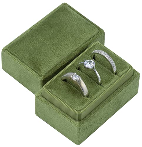 Giftop Rectangle Velvet Ring Box Storage 3 Slots For Wedding Ceremony Proposal Engagement Birthday Gift thumb #1