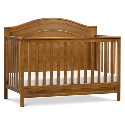 Image of Davinci Charlie 4-in-1 Convertible Baby Crib - GREENGUARD Gold Certified Convertible Crib to Toddler Bed, Daybed, Full-Size Wooden Bed, Durable, 4 Adjustable Mattress Heights - Chestnut