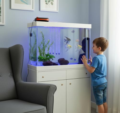 FEDOUR 4W/5W/8W Aquarium Corded Electric Air Pump, 96GPH/160GPH/256GPH Dual Outlets 4 Outlets Oxygen Pump, Ultra Quiet Aquarium Bubbler for up to 300 Gallon Fish and Turtle Tank (4 Outlets-8W)