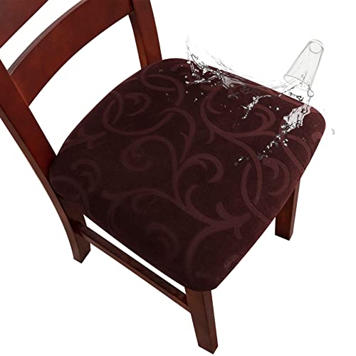 Genina Waterproof Dining Chair Covers Stretch Seat Covers, 6Pack
