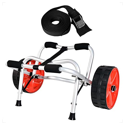 WIN.MAX Kajakwagen Kanuwagen Bootswagen Aluminium Faltbar Maximale Belastung 80 kg