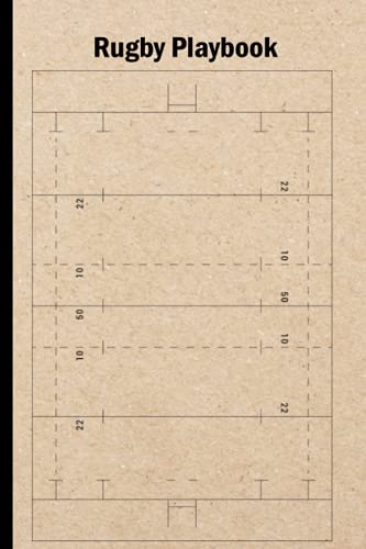 Rugby Playbook: Rugby Coaching Playbook, Blank Rugby Field Diagrams Notebook For Trainings, Drawing, Size 6X9, 120 Pages