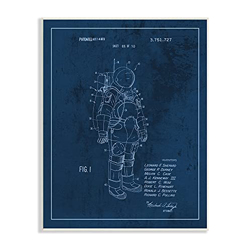 Image of 'Traditional Space Suit Patent Outer Space'| Wall Plaque Art | Stupell Industries | 10 x 15 Inches, Easy to Hang and Sturdy, Made in USA, by Lil' Rue