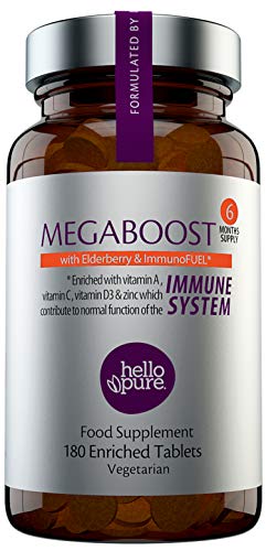 Immune Booster Supplement Tablets (6-Month Supply) Multi Vitamins for Immune System Boost with ImmunoFUEL  Zinc and Vitamin C, Vitamin D3, Vitamin E, Vitamin A & Elderberry Extract  Immune Support