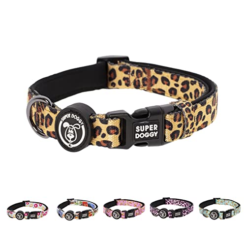 Collare in Nylon Regolabile per Cani (S, Leopard)