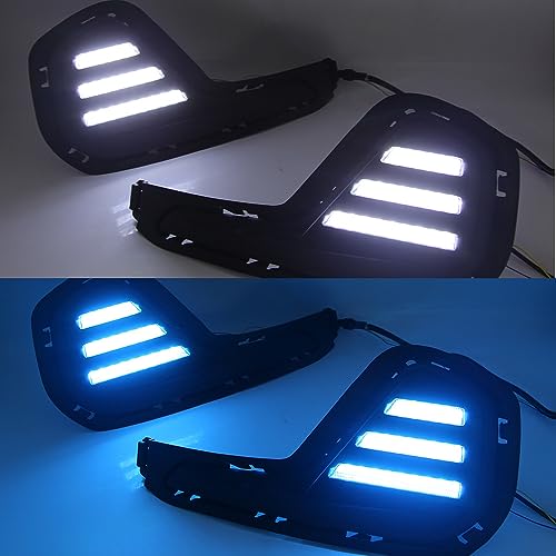 BAKUGO 2 Peças De Luz De Circulação Diurna Led Para Carro Sinal De Volta DRL Tampa De Farol De Nevoe