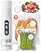 Babacom Macchina Sottovuoto Alimenti Portatile con Serbatoio Visibile, 60kPa Potente Vacuum Sealer, Sigillatura Auto con un Tocco e Modalità Impulso per Alimenti Delicati, 20 Sacchetti Riutilizzabili