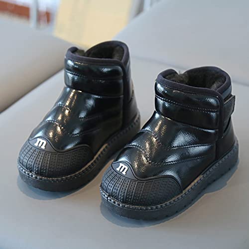 Toddler PU Leather Non-slip Resistan𝐭 Ankle boots Kids Snow Boots Girl's Warm Winter W𝐚terproof Outdoor Boot3