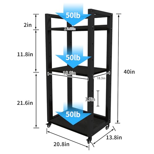 Image of Natwind 3-Tier Tall Printer Stand,Shredder Stand Computer Host Holde,Black
