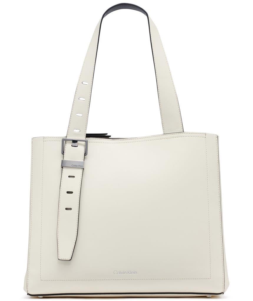 

                                                    Calvin Klein Lowen Triple Compartment Tote, White/