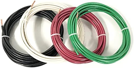 ACDC WIRE AND SUPPLY ACDC Wire and Supply 10' EA THHN THWN 6 AWG Gauge - Black White Red + 10 Green Ground Hook Up Building, THHN-6-10-10