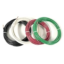 ACDC WIRE AND SUPPLY ACDC Wire and Supply 10 EA THHN THWN 6 AWG Gauge - Black White Red + 10 Green Ground Hook Up Building, THHN-6-10-10