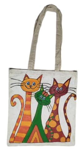 Bolsa con Diseño de Gatos para paseos y compras de algodón