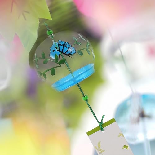 Glaswindspiel 'Blätter' Aus Treibholz & Meeresglas – Handgefertigt In Bali (ca. 44 Cm, Waldfarben)