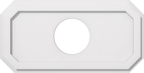 Miniatura 53 de Ekena Millwork CMP36X18ED-03000 Medallones de techo de uretano contemporáneo de PVC de grado arquitectónico Emerald 36"W x 18"H x 3"ID x 12 1/2"C x