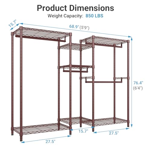 Image of VIPEK Classic V6 Wire Garment Rack, Dynamic Closet System Adjustable
