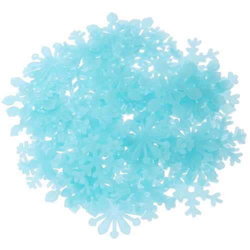 Adhesivos luminosos de copos de nieve azules 100pcs miniatura 1