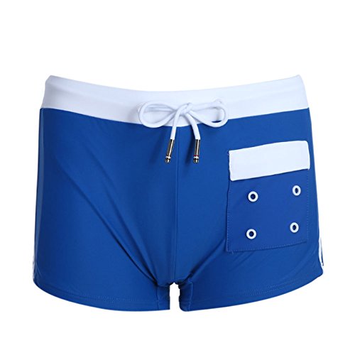 New Men's Low Trunks Waist Swimwear-Blue-XXL-image-4