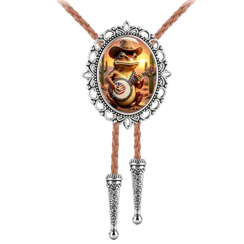 Image of Jeilwiy Bolo Tie for Men Western Cowboy Gothic Bolo Tie Necklace Halloween