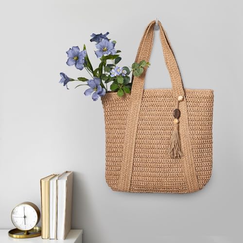 Pleneal Straw Beach Bags For Women - Women Beach Handmade Woven Tote Bag thumb #5