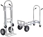 VEVOR Aluminum Hand Truck, 2 in 1, 800 lbs Load Capacity, Heavy Duty Industrial Convertible Folding Hand Truck and Dolly, Utility Cart Converts from Hand Truck to Platform Cart with Rubber Wheels