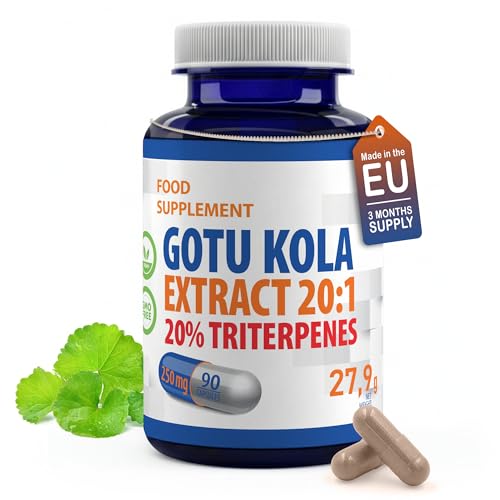 Hepatica Gotu Kola (Centella Asiatica) 5.000 mg Äquivalent | 250 mg 20:1 Extrakt standardisiert auf 20% Triterpene | 90 vegane Kapseln | GMP & Laborgeprüft