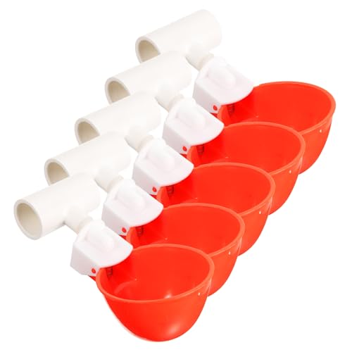 ibasenice 5 Sets Automatic Chicken Cups Durable Poultry Water Feeder for Chickens Ducks Quail Other Birds Convenient Capacity Dispenser for Easy Hydration