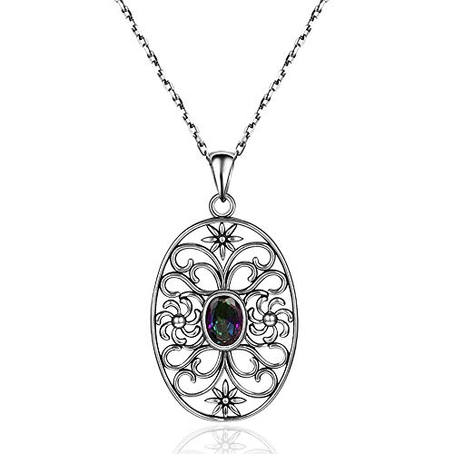 Colliers pour Femmes Rainbow Topaz Oval Party Pendants