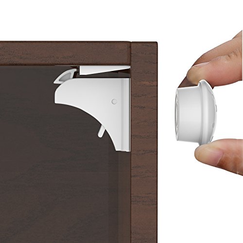 Premium Child Safety Magnetic Cabinet Locks Set By Safety4House, Easy Tool-Free, No-Drill Installation, Extra-Strong 3M Adhesive Pads, Ultimate Toddler Security & Protection, 8 Babyproof Locks, 2 Keys