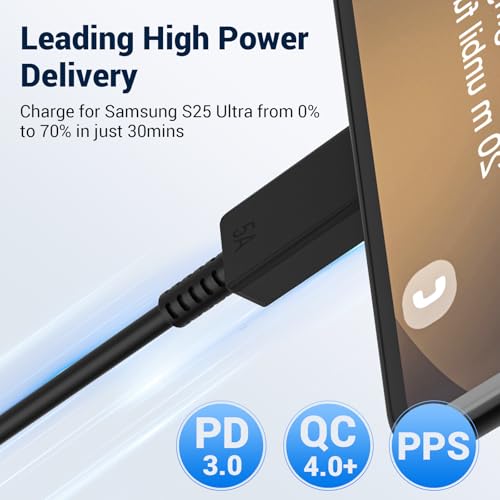 Image of 2Pack for Samsung Charging Cable 6FT,100W /5A Fast Charging Long Type C to Type C Cord,for Galaxy S26 /S25 /S24 /S23 /S22 /S21 /S20 /S10 /S9 + /Edge /Ultra,Note20 /10 /9 /8,Z Fold /Flip7-4,Tab S /A,USBC Charger Wire