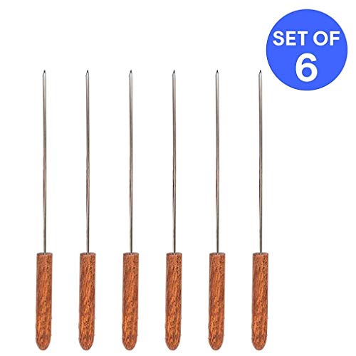 Image of TrustBasket Extra Large Barbecue Skewers for BBQ Tandoor Grill - Set of 6