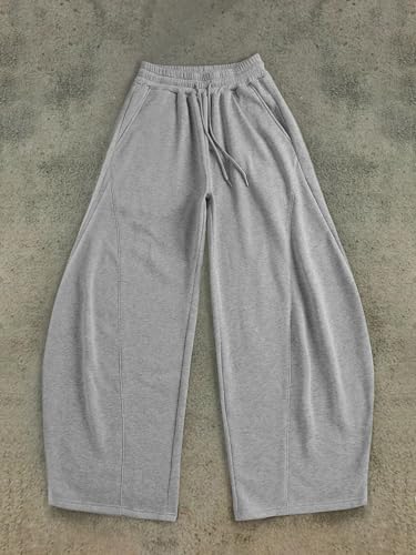 SHENHE Men's Wide Leg Loose Sweatpants Open Bottom Drawstring Workout Gym Baggy Pants4