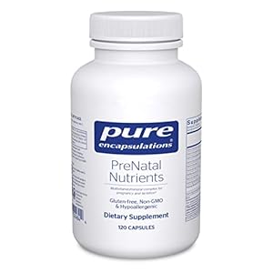 Pure Encapsulations PreNatal Nutrients – for Pregnancy & Lactation – Aids Energy & DNA Development* – with Folate, Choline & Iron – Gluten Free & Non-GMO – 120 Capsules
